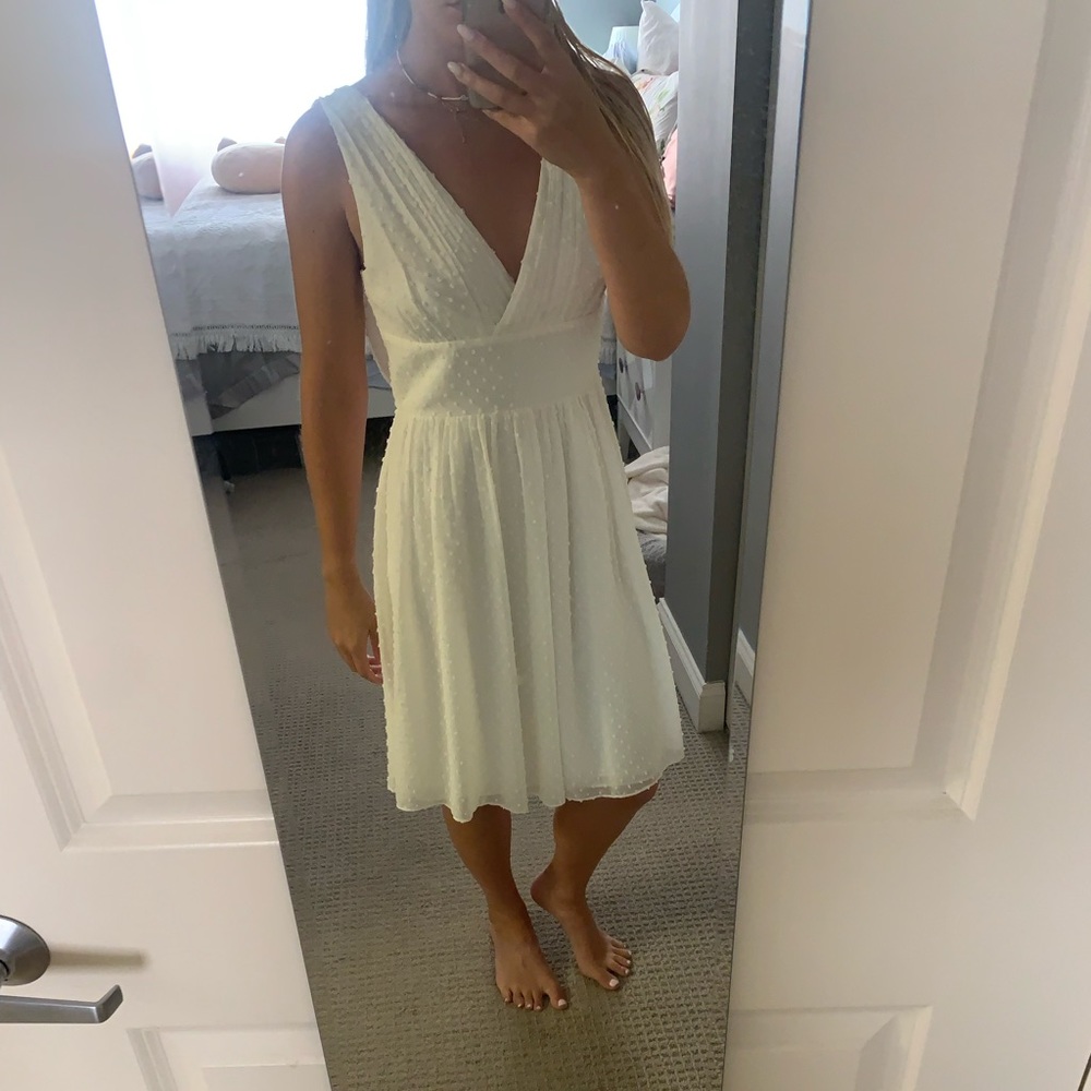 JCrew White Dot Dress NWT